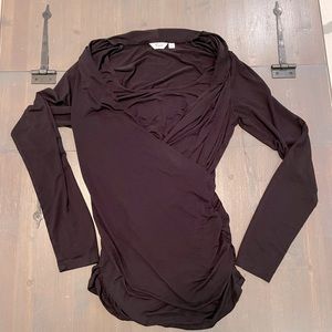 Long Sleeve Wrap style Maternity Top